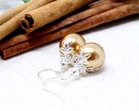 14mm Gold Christmas Ball Earrings